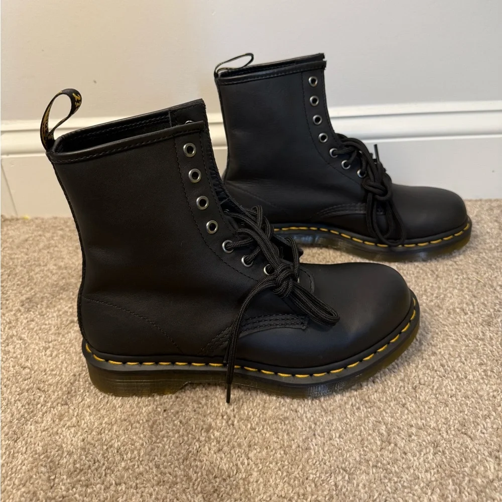 Dr. Martens Black Leather Lace-Up Boots - Picture 4 of 7